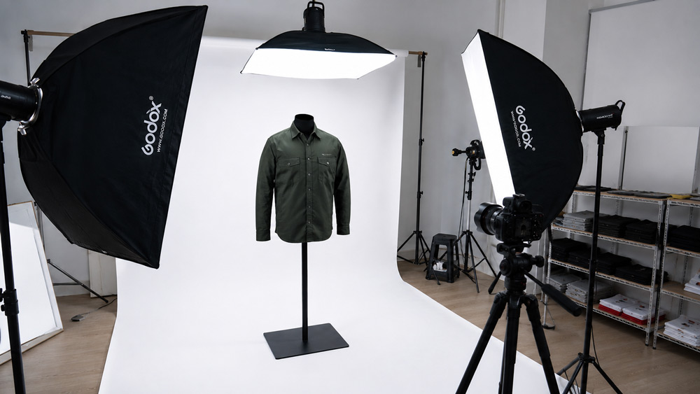 Ghost mannequin photography price in Delhi 2026 pricing guide by Uniqs Studio, professional apparel shoot with invisible mannequin technique on white background