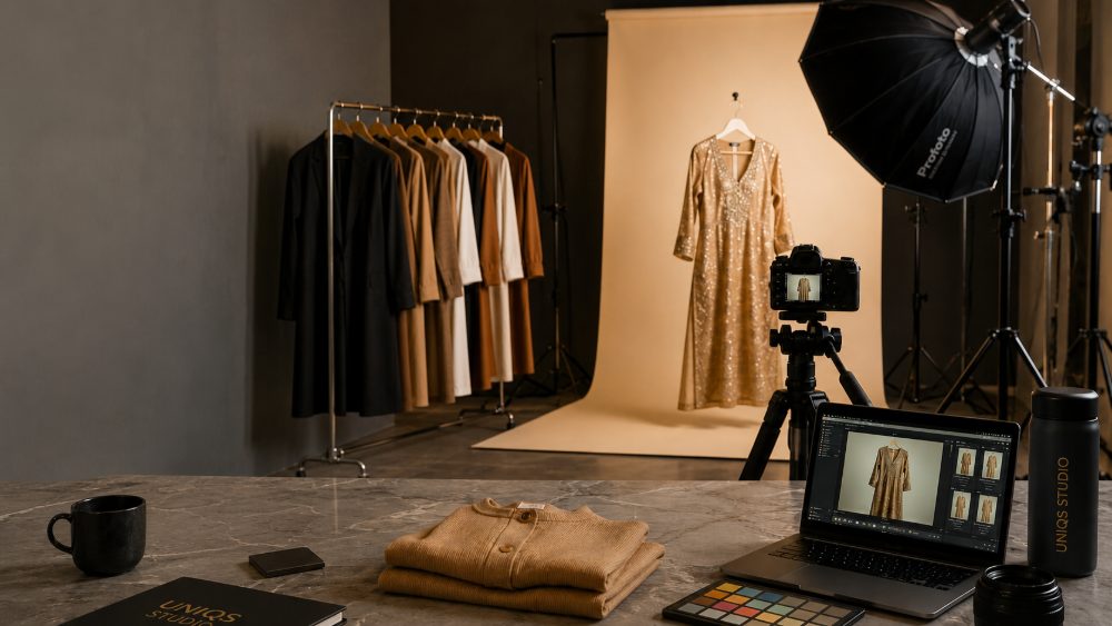 Behind the scenes of modern minimal displaying garment photography cost breakdown percentages across photography