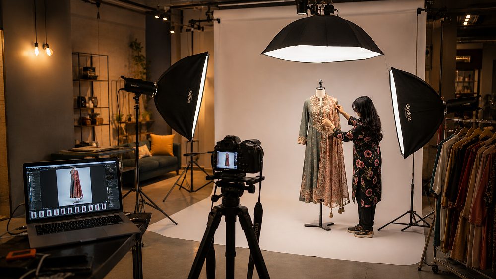 Behind the scenes of behind the scenes at Uniqs Studio Delhi NCR premium photography studio with professional lighting