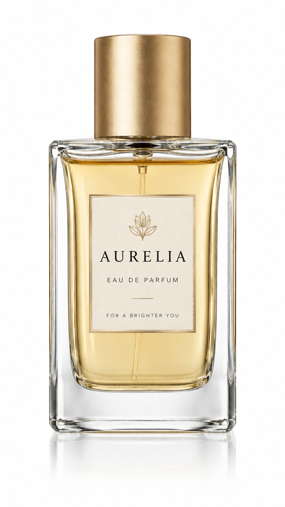 Perfume bottle on a pure white background
