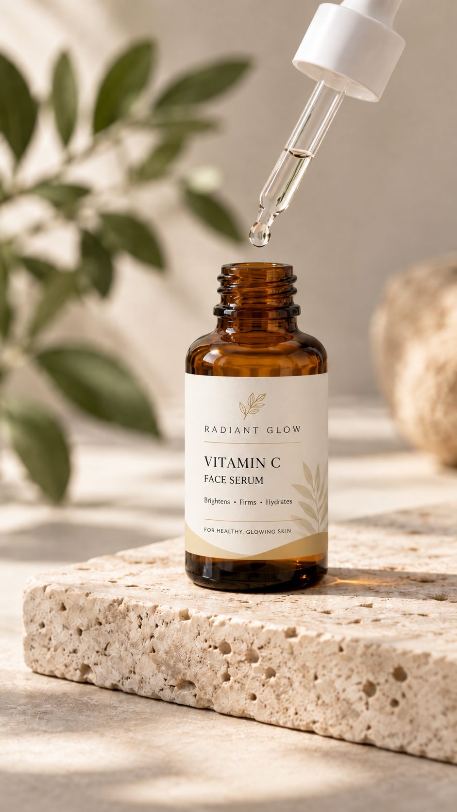 Face serum in a lifestyle setting