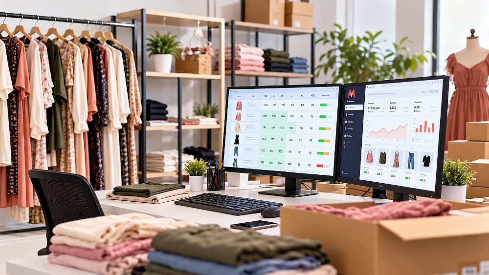 Behind the scenes of myntra EORS seller preparation checklist on an ecommerce inventory workstation showing product