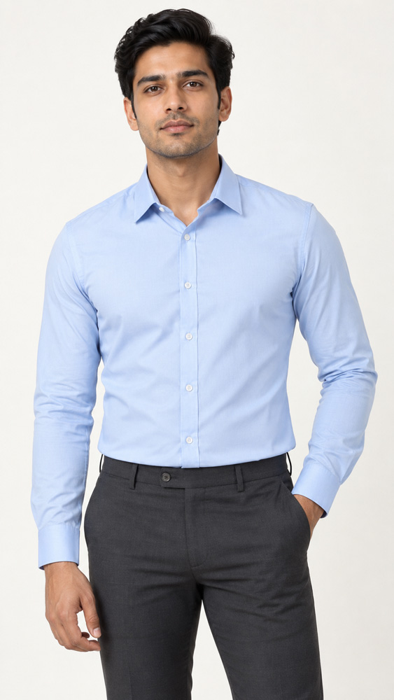 Men's formal shirt photographed on a model